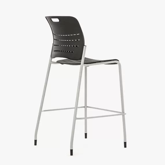 JNY05 Jonny Stool, 4 Leg Frame With With Plastic Seat and Back, Plastic Glides Without Arms