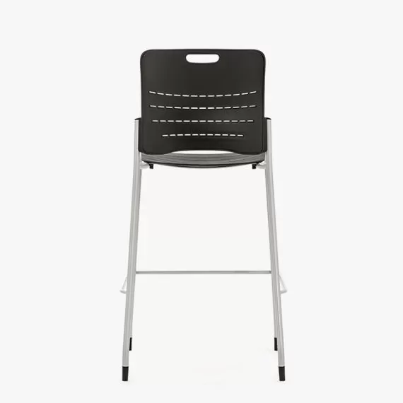 JNY05 Jonny Stool, 4 Leg Frame With With Plastic Seat and Back, Plastic Glides Without Arms