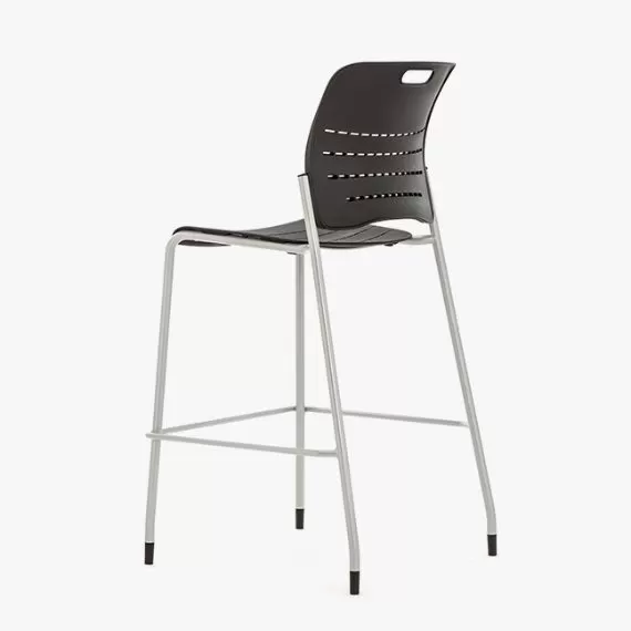 JNY05 Jonny Stool, 4 Leg Frame With With Plastic Seat and Back, Plastic Glides Without Arms