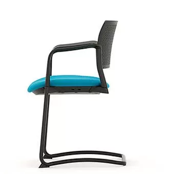 KS5A Kyos With Arms Cantilever Plastic Back Upholstered Seat