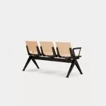 PLP-ASSA  Pila Beam Two Unit Seat Beam, With Arms, Wooden Seat and Back