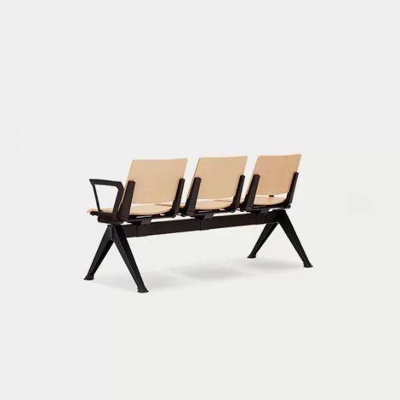 PLP-ASSSSA Pila Beam Four Unit Seat Beam, With Arms, Wooden Seat and Back