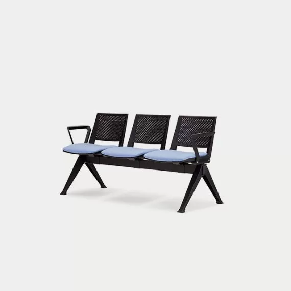 PLU-ASSSA Pila Beam Three Unit Seat Beam, Upholstered Seat With Arms