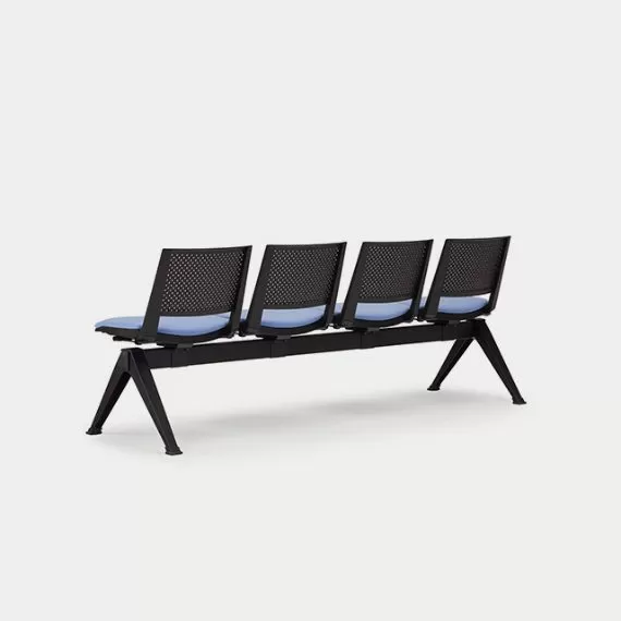 PLU-SSSS Pila Beam Four Unit Seat Beam, Upholstered Seat