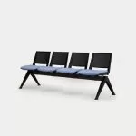 PLU-SSSS Pila Beam Four Unit Seat Beam, Upholstered Seat