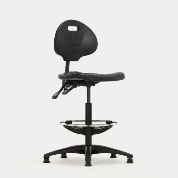 T90IND Industrial No Arms Round Seat and Back, Draughtsman