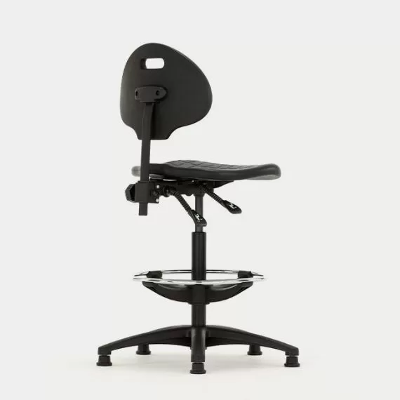 T90IND Industrial No Arms Round Seat and Back, Draughtsman