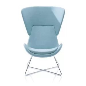 AVI - 04 - Avi High Back Upholstered Chair On Wire Frame Base