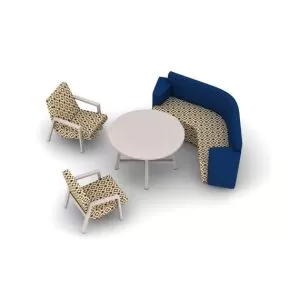 AD-87 C Away From The Desk - Curved Seating Configuration with Table