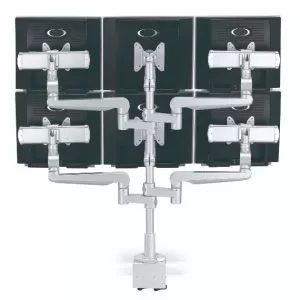 CMS2981S -  Ascend Multimount Six Screen with Desk Clamp and Lateral Extension Plates