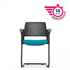 KS5A Kyos With Arms Cantilever Plastic Back Upholstered Seat